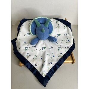 Cloud Island Blue Dinosaur Triceratops Lovey Baby Security Blanket Target Satin